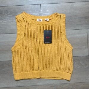 Levi's Mustard Yellow Knit Sleeveless Crop Tank